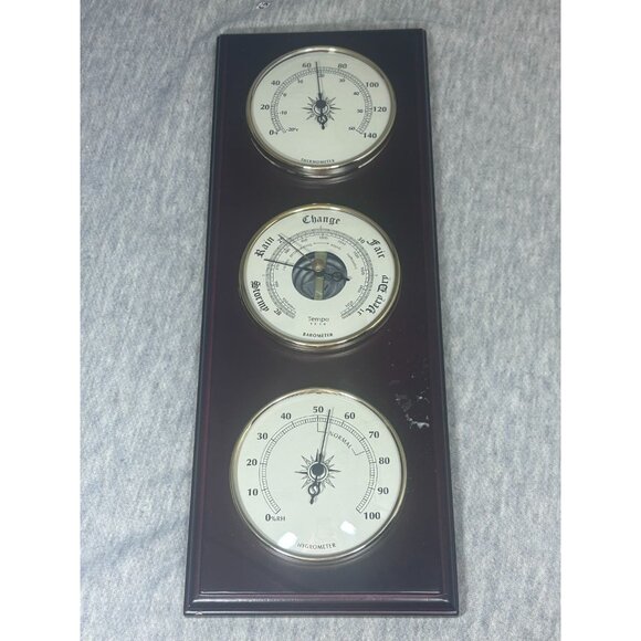 Vintage Wall Barometer Thermometer Hygrometer Weather Station Hanging Home/Offic - Picture 1 of 7